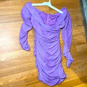 Purple off the shoulder dress. Size small.